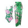 2025 Nuevo Bikini de Comercio Exterior Europeo y Americano Explosiones de Amazon Traje de Baño Estampado Hombro Oblicuo Una Pieza Traje de Baño Transfronterizo para Mujeres