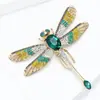 Broche de Libélula con Pedrería Juguetona Transfronterizo para Mujer, Moda Europea y Americana Versátil Aleación Esmalte Pin Broche de Insecto