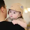 Chapéu de Sol para Bebê Verão Malha Fina Respirável Urso Menino Boné de Baseball Proteção Solar para Crianças Pequenas Chapéu Echarpe