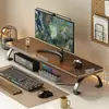 Soporte de altura ajustable para computadora de escritorio workstation para oficina en casa, estante para almacenamiento de teclado, soporte elevador para monitor