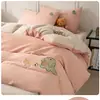 Juego de Cama de Cuatro Piezas Algodón Puro 2025 Nuevo Otoño e Invierno Ropa de Cama Sábanas Funda Nórdica Funda Nórdica para Dormitorio Juego de Tres Piezas