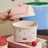Papelera de escritorio con tapa, mini caja de almacenamiento linda y fresca, papelera de escritorio para oficina y dormitorio