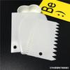 Juego de Raspadores para Pastel de Crema de Tres Piezas Raspador Cuchillo para Cortar Pan Semi-Circular Dentado Herramienta para Hornear con Base de Silicona