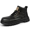 Botas Martin Masculinas Outono Inverno Novas Botas Casuais de Trabalho Masculinas Retrô de Cano Médio Superfície de Couro Solado Grosso Antiderrapante Botas Estilo Britânico para Homens