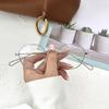 Celebridad de Internet 2024 Nuevo Armazón de Gafas de Metal de Aro Fino, Espejo Plano Retro Asimétrico para Mujer, Se Puede Equipar con Armazón para Gafas de Miopía