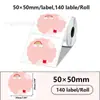 Pegatina de etiqueta térmica de color de dibujos animados para phomemo m110 adhesiva transfronteriza tipo flor papel de etiqueta térmica