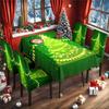 2025 Transfronterizo Nuevo Mantel Navideño Impermeable con Estampado Digital Cubierta de Mesa Set de Mantel Navideño Cubierta de Silla