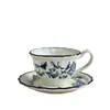 Plato Llano de Cena, Bol para Arroz, Taza de Café con Platillo, Vajilla, Plato para el Hogar, Plato para Filete, Juego para el Té de la Tarde, Estilo Francés Azul y Blanco, Pieza de 8 Pulgadas