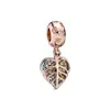 Pan's Rose Gold Daisy Love Alloy Beaded Árvore da Vida Pendurado Pulseira de Contas Feita à Mão Acessórios