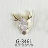Celebridad de internet nuevas uñas navideñas Diamante joyería de circonio color circonio cabeza de ciervo navideño color oro verdadero que conserva el color uña Diamante G-3443
