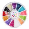 Joyería para uñas transfronteriza, uñas de fondo plano, color mágico, aleación, forma de diamante, diamantes de imitación AB blancos, joyería, plato giratorio de 12 compartimentos, venta al por mayor