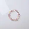 Pulsera de Cristal Brillante Rosa Claro Versátil Temperamento Joyería