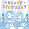 Transfronterizo Nuevo Lindo Tema de Pata de Perro Dopamina Suministros de Vajilla para Fiesta de Cumpleaños Decoración Colgante de Bandera Arreglo