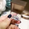 Anel em Formato de Cobra para Mulheres, Novo Anel Osso de Cobra de Moissanita, Acabamento Fino, Anel de Noivado, Joia da Moda, Dourado Tendência