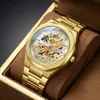 Reloj Casaero para Hombre Reloj para Hombre Hebilla de Mariposa Hueca Resistente al Agua Luminoso Moda de Negocios Imitación de Reloj Mecánico de Cuarzo Venta al por Mayor