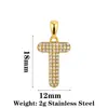 Pulseira de Aço Inoxidável com Pingente de Letra Inglesa, Cravejada com Diamantes, Estilo Levemente Luxuoso, Europeu e Americano, Transfronteiriço, Acessório para Colar, Joia DIY
