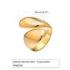 Anillo exagerado liso de acero inoxidable/cobre con circonita anillo moda para damas Hua Lanxin 237