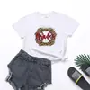 Estación independiente Europea y Americana Nuevo suelto casual béisbol béisbol estampado manga corta cuello redondo femenino RCuello redondo