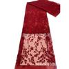 Bordado europeu e americano Renda fina bordada vermelha Acessórios para vestidos Roupas casuais femininas Bordado Tecido de renda tingido