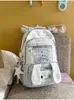 Mochila con Estampado de Duraznos de Alto Atractivo Estético, Diseño Estilo Universitario para Estudiantes de Secundaria y Preparatoria, Mochila Multicompartimento Color-Blocking