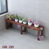 Estante para flores de balcón, estante para flores de exterior carbonizado, macetero de madera, jardinera de un solo nivel para jardín, estante de pared, decoración del hogar, estante para manualidades, otros