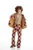 Nuevo traje de Halloween para hombre, pareja retro de los años 70, estilo europeo y americano, discoteca, hippie, baile, actuación para adultos