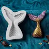 Molde de silicona líquida para pastel de sirena, serie marina de cola de pez grande y pequeña, molde de concha de caracola