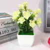 Fornecimento Direto da Fábrica 17 Pequenas Pinhas de Lírio Rosa Conjunto de Plantas Pequenas em Vasos Flor Artificial Pote Planta Artificial Atacado