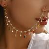 Venta caliente europea y americana multiestilo moda dulce fresco punk estilo cuentas redondas perla de imitación estrella incrustada de diamantes clip para oreja nariz