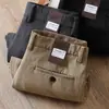 Pantalones casuales rectos de algodón modal refinado suave y cómodo de cintura media elástica para otoño e invierno, color caqui, de alta gama, ropa formal para mediana edad