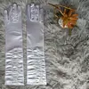 Luvas de cetim plissado de cinco dedos, direto da fábrica, luvas de etiqueta para casamento, luvas para performance de palco, luvas de proteção solar