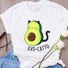 Mulheres Bonito Abacate Casal Amor Desenho Animado Frutas Roupas Estampadas Camiseta Feminina Estampada Top Roupas Doces