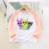 Rhythm Box Ropa Sprunki Camiseta Básica para Niñas Manga Raglán Camiseta de Manga Larga para Niños Mayores Algodón Primavera y Otoño