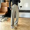 Filtro de baixa saturação! ~Jeans de cintura alta, perna reta e elasticidade em quatro direções para mulheres, novo 2026, calça larga solta estilo vintage