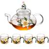 Novo Conjunto de Chá Kung Fu Criativo Esmalte Flor de Damasco Copo Reto Pequena Xícara de Chá Casa Negócios Bule Separação Chá Água