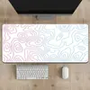 Novo Mouse Pad de Jogo e Escritório Preto Modelo Transfronteiriço com Linhas de Contorno, Tapete de Mesa Extra Longo, Superfície de Tecido Ultra-Fibra, Base de Borracha Natural