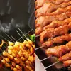 Brochetas para Barbacoa Acero Inoxidable Mango de Madera Brochetas Redondas Brochetas de Cordero Herramientas Duraderas para Uso Doméstico Brochetas para Asar