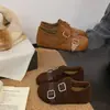 Zapatos Birkenstock Retro para Mujer 2026 Otoño Nuevos Correa con Doble Hebilla Uso Bidireccional Zapatos de Mujer Ante Interior Elevador Zapatos sin Cordones Mocasines