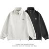 Suéter grueso de estilo americano de marca de moda, de gran tamaño, con cuello vertical bordado y media cremallera, top deportivo informal holgado para jóvenes