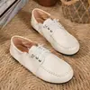 Nuevos Zapatos Bajos de Encaje Retro de Comercio Exterior para Mujer con Suela Blanda, Mocasines Planos de Doble Uso Transfronterizos, Zapatos Tipo Bean para Todas las Estaciones, Wish Supply