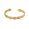Pulsera de Acero Inoxidable con Forma de Estrella de Mar Estilo Europeo y Americano Serie Marina de Gama Alta Chapado en Oro de 18K Circonita Apertura Pulsera Exquisita