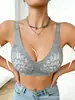 Sutiã de renda, sem aro, push-up para mulheres, estilo europeu e americano, sexy, faz os seios pequenos parecerem maiores e fornece suporte lateral, lingerie estilo regata