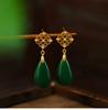 2025 Novos Brincos de Gota d'Água Antigos Brincos de Jade Sintético Acessórios Chineses Novos para Hanfu Cheongsam Gancho de Orelha Estilo Nacional Retrô