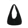 2026 Nova Moda Estilo Retrô Nicho Rebite Bolsa de Axila High-End Casual Simples Uma Alça Transversal