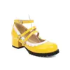 Zapatos Mary Jane de Encaje, Tacón Medio, Tallas 30-46, Zapatos de Exportación con Punta Redonda Grande, Estilo para Todo el Año T518-1