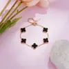 Trébol de Cuatro Hojas Amazon Transfronterizo Popular Pulsera de la Suerte Doble Cara 18K Pulsera de Moda Nueva Lujo Accesible Exquisito Nácar
