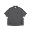 Camisa de Verão Solta e Moderna com Manga Cinco Pontas, Gola Pontuda, Cor Sólida, Estilo Artístico para Homens