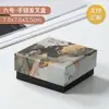 Caixa de joias chinesa estilo luxo inspirada em pintura a tinta, caixa para embalagem de anel, colar e brinco, completa com uma sacola de compras e caixa de presente combinando.