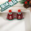 Pendientes acrílicos de Papá Noel con diseño de dibujos animados creativos y contraste de color para suéter.