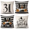 Funda de Almohada Halloween Calabaza Divertida Transfronteriza Amazon Estampado de Lino Funda Decorativa para Cojín de Sofá del Hogar